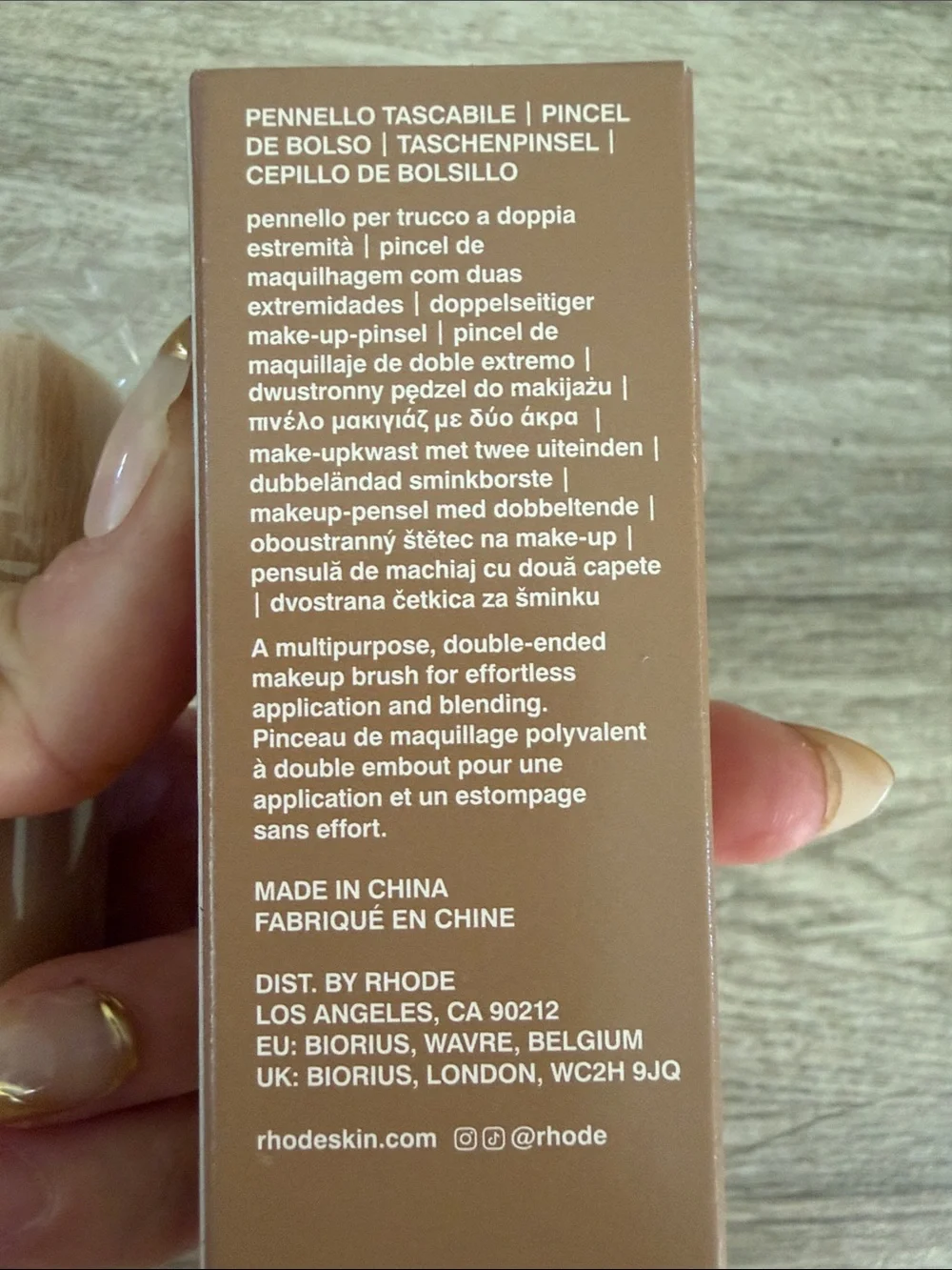 RHODE Double-Ended Pocket Brush in Warm Brown